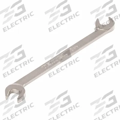 TEKTON Open End Wrench: Chromium Molybdenum Steel, Satin, 6 mm Head Size - Metric, Double End, Open End Wrenches