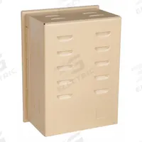 APPROVED VENDOR Universal Thermostat Guard: Hinged, Beige, Ring Base/Solid Base, Single Wall (MPN 13J043). Key specifications — Base Type: Solid Base; Cover Type: Hinged; Brand: APPROVED VENDOR; Thermostat Guard Cover Color: Beige; Inside HxWxD: 7-7/8 in H x 5-11/16 in W x 3-3/8 in D; Guard Construction: Single Wall; Outside HxWxD: 8-7/16 in H x 6-1/4 in W x 3-11/16 in D.