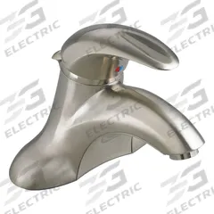 AMERICAN STANDARD Low Arc Bathroom Faucet: Reliant 3, Cast Brass, Brushed Nickel Finish, Centerset (MPN 7385000.295). Key specifications — Includes: Adjustable Hot Limit Safety Stop; Speed Connect(R) Drain Reduces Amount of Parts, Installs Quicker & Needs No Adjustments After Install; Brand: AMERICAN STANDARD; Series: Reliant 3.