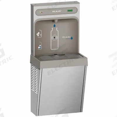 ELKAY Bottle Filler: On-Wall, 8 gph @ 50°F, Stainless Steel, Silver, Plain - On-Wall Bottle Fillers
