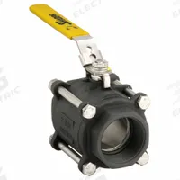 SHARPE Manual Two-Way Ball Valve: 2 in, Carbon Steel, Straight, FNPT x FNPT, Full Port Ball Port (MPN 4351002380). Key specifications — Brand: SHARPE; Seat Material: Polymer; Handle: Locking Lever.