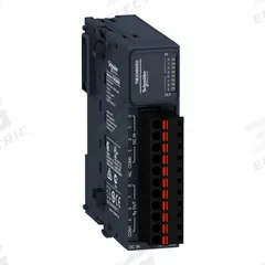 SCHNEIDER ELECTRIC Discrete Input/Output Module: (4) Discrete In, (4) Relay Out (MPN TM3DM8RG). Key specifications — Manufacturer Part Number: TM3DM8RG; Power Required: 24V DC; Product Type: Discrete Input/Output Module; Series: M221; Number and Type of Outputs: (4) Relay; Mounting Style: Panel; Number and Type of Inputs: (4) Discrete.