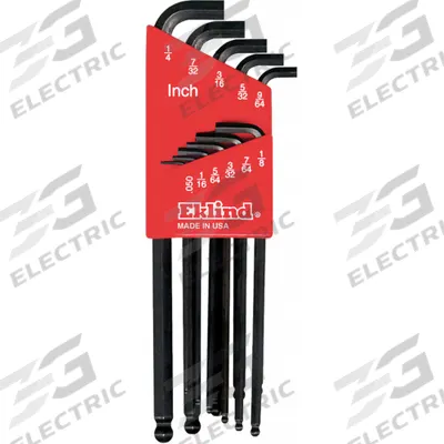 EKLIND Hex Key: 11 - 15 Pieces, Stubby-Ball-Hex-L, L, Metric and SAE, Single Ball End - L-Shaped Hex Key Sets