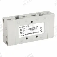 AVENTICS Pilot Air Control Valve: Series L2, Remote Pilot, Four-Way / Two-Position, Pilot Return (MPN L22PP452O000000). Key specifications — attr1077526: L22PP452O000000; attr1077589: Locking; attr1077598: Pilot Air Control Valve; attr1077600: Pilot Return.