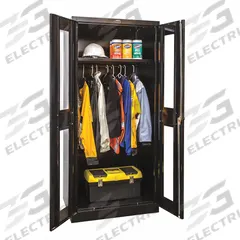 HALLOWELL Storage Cabinet: 36 in x 24 in x 72 in, 1 Adj Shelf, Swing Handle & Keyed, Frame, Black (MPN 435W24SVA-ME). Key specifications — Brand: HALLOWELL; Base Type: Frame; Cabinet Color: Black; Frame Assembled: Assembled.