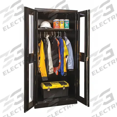 HALLOWELL Storage Cabinet: 36 in x 24 in x 72 in, 1 Adj Shelf, Swing Handle & Keyed - Commercial Clearview Wardrobe Cabinets