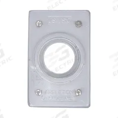 APPLETON ELECTRIC Weatherproof Cover: Malleable Iron, FD/FS, Round Flush Receptacles, 1 Gangs, Gray (MPN FSK-1R-Z). Key specifications — Brand: APPLETON ELECTRIC; Color: Gray; Compatible with Product Type: Round Flush Receptacles; Compatible with Series: FD; Mounting Orientation: Horizontal or Vertical.