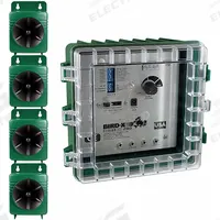 BIRD-X Electronic Bird Repeller: 3,600 sq ft Coverage Area, Wall Mount, Electric, 110 dB Max Volume (MPN BB-PRO-220). Key specifications — Manufacturer Part Number: BB-PRO-220; Brand: BIRD-X; Mounting Type: Wall Mount; Power Source: Electric; Targeted Animals: Blackbirds; Voltage: 220V AC.