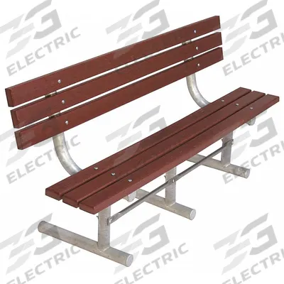 ULTRASITE Outdoor Bench: Extra Heavy-Duty, 96 in Overall Lg, 35 in Overall Ht, Brown - Recycled Plastic Benches