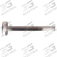 DETEX Exit Device: 36 in Max Door Wd, Stainless Steel (MPN 10 HD 630 99 36). Key specifications — Product Type: Exit Device; Brand: DETEX; Exit Device Type: Rim; Outside Trim Type: Pull; Exit Bar Style: Touchbar; ADA Compliant: Yes.