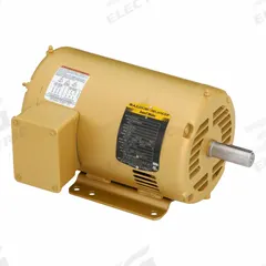 BALDOR General Purpose Motor: Rigid Base Mount, Open Drip Proof, 3 hp, 230/460V AC, 3,450 RPM (MPN EM3158T). Key specifications — Brand: BALDOR; Nameplate Voltage @ 60 Hz: 230/460V AC; Full Load Current @ 60 Hz: 7.6/3.8 A; Nameplate RPM @ 60 Hz: 3,450 RPM; Motor Enclosure: ODP.