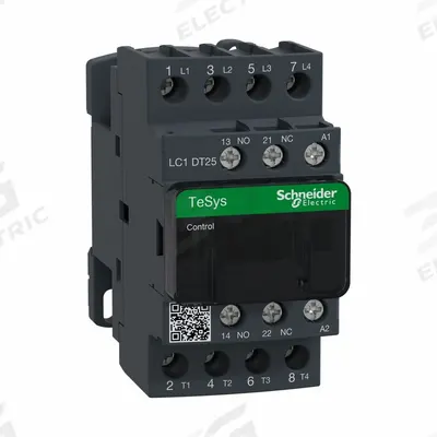 SCHNEIDER Magnetic Contactor: Non-Reversing, 4 Poles, 4NO Contacts, 25 A - Non-Reversing IEC Contactors