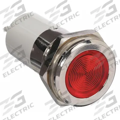 APPROVED VENDOR Flush Panel Light: 16 mm Panel Mounting Hole Dia, LED, Red, Flush Head - LED Indicator Pilot Lights