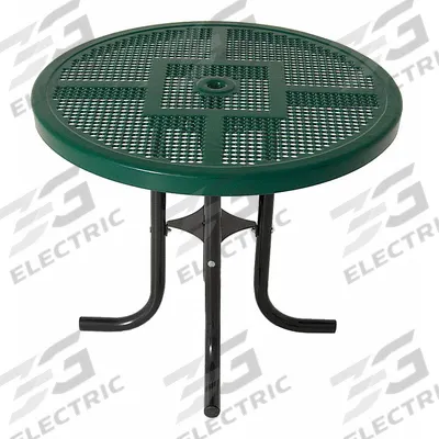 ULTRASITE Patio Table: Green, Steel, 30 1/4 in Overall Ht, 36 in Overall Dia, Steel - Round Top Patio Tables