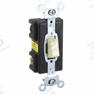 HUBBELL Wall Switch: Push Button Switch, 4-Way, Maintained, Ivory, 120/277V AC - Push-Button Wall Switches