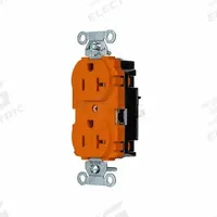 HUBBELL Receptacle: Duplex, 5-20, Orange, 125V AC, 20 A, 2 Pole / 3 Wire (MPN BR20STO)