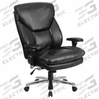 FLASH FURNITURE Office Chair: Hercules, Ht, Black, Faux Leather Material, 27 in Back Ht, Gray Frame (MPN GO-2085-LEA-GG). Key specifications — attr995518: Hercules; attr982877: Gray; attr982913: Yes; attr982865: Black; attr982870: FLASH FURNITURE; attr982901: Black.