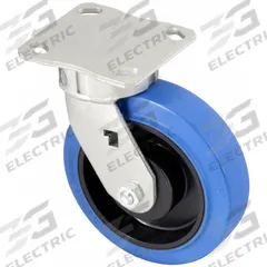 APPROVED VENDOR Plate Caster: Debris-Resistant, Swivel, Rubber, 6 5/16 in Wheel Dia, 2 in Wheel Wd (MPN P25S-POEV 160KD-14-SB). Key specifications — Wheel/Tread Color: Gray; Brand: APPROVED VENDOR; Roll Up: Swivel.