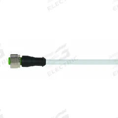 Cordset: M12 Female Straight X Bare Wire, 5 Pins, Gray, PVC, 10 m Cable Lg, 4 A Max Current (A) (MPN 7000-12241-2151000). Key specifications — Cable Jacket Color: Gray; End 1 Gender: Female; End 1 Mounting Orientation: Straight; End 2 Connection Type: Bare Wire; IP Rating: IP67; Brand: MURRELEKTRONIK; Wire Size: 22 AWG; Cable Jacket Material: PVC.