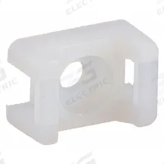 DOLPHIN COMPONENTS CORP Saddle Cable Tie Base: 0.19 in Slot Wd, 0.06 in Slot Ht, Natural, 1,000 PK (MPN DC-LPM-2). Key specifications — For Use With: Cable Tie Sizes 4 in to 11 in; Size: 0.59 in L x 0.4 in W x 0.27 in H; Color: Natural; Screw Mount Hole Size: #6; Brand: DOLPHIN COMPONENTS CORP.