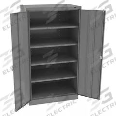 TENNSCO Storage Cabinet: 36 in x 24 in x 66 in, Swing Handle & Keyed, 24 ga Panel Thick, Frame (MPN 6624DHMG). Key specifications — Cabinet Color: Medium Gray; Method of Construction: Welded; Base Type: Frame; Assembled: Assembled; Mobility: Stationary; Adjustable Shelves: Adjustable; Cabinet Finish: Powder Coated; Cabinet Material: Steel.