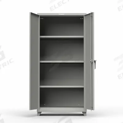 STRONG HOLD Storage Cabinet: 36 in x 24 in x 72 in, Swing Handle & Padlock Hasp - Industrial Shelf Cabinets