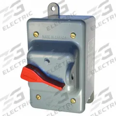 HUBBELL KELLEMS Manual Motor Switch: 3 Poles, 30 A, 3R NEMA Rating, Non-Metallic Enclosure (MPN HBL13R23). Key specifications — Brand: HUBBELL KELLEMS; Maximum Voltage Rating: 600V AC; Mounting Style: Surface; Pilot Light: Not Included.