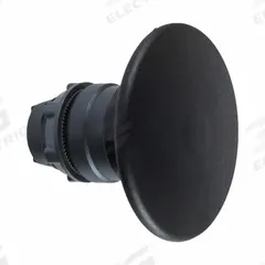 SCHNEIDER Mushroom Head Push Button: Black, 22 mm Mounting Size, Non-Metallic, Maintained (MPN ZB5AS62). Key specifications — Brand: SCHNEIDER; Action: Maintained; Series: XB5; Push Button Material Type: Non-Metallic.