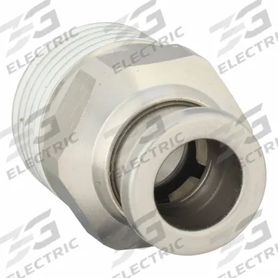 SMC Push-Fit Adapter Fitting: 8 mm OD x 3/8 in OD Size, Push-to-Connect x BSPT - Stainless Steel Tube Fittings