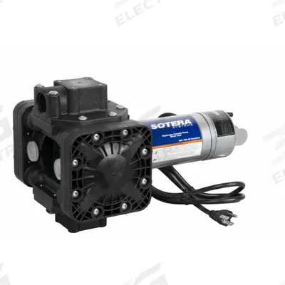 SOTERA Electric Drum Pump: Pump with Hose & Nozzle, 1/4 hp HP, 115 V AC, 13 gpm - Diaphragm Drum Pumps