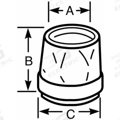 THOMAS & BETTS Insulating Bushing: Plastic, Plain, 1/2 in Trade Size, 1 9/32 in Overall Lg (MPN TRIB50). Key specifications — Insulated: Yes; Brand: THOMAS & BETTS.