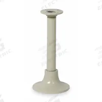 HALLOWELL Bench Pedestal: 8 in x 16 3/4 in, Steel/Aluminum, Tan, Powder Coated, Round Post Pedestal (MPN 8032PT). Key specifications — Color: Tan; Footplate Shape: Round; Material: Steel/Aluminum; Finish: Powder Coated; Brand: HALLOWELL.