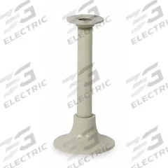 HALLOWELL Bench Pedestal: 8 in x 16 3/4 in, Steel/Aluminum, Tan, Powder Coated, Round Post Pedestal (MPN 8032PT). Key specifications — Color: Tan; Footplate Shape: Round; Material: Steel/Aluminum; Finish: Powder Coated; Brand: HALLOWELL.