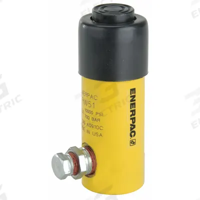 ENERPAC Hydraulic Ram: 5 ton Nominal Capacity, 1 in Nominal Stroke Lg, 4.34 in Retracted Ht - Solid Plunger Workholding Rams
