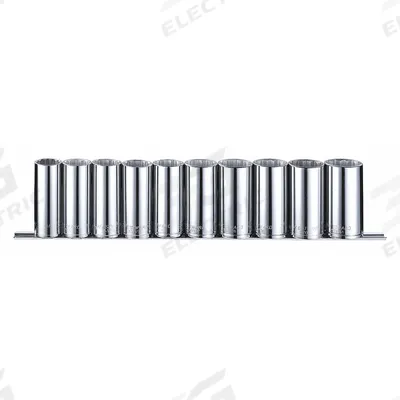 WESTWARD Socket Set: 1/2 in Drive, 10 Piece, 12-Point, Metric - SAE & Metric Socket Sets