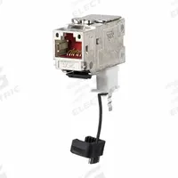 METZ CONNECT Keystone Module: Cat6A, Data/HDBaseT/Power, 8 Poles, Straight, Cable, Female Straight (MPN 130B22-25-E). Key specifications — Housing Material: Zinc Die-Cast; Mounting Type: Cable; Connector Color: Metallike; Performance Category: Cat6A; Application: HDBaseT; Connection Type: Insulation Displacement; Connector Gender: Female; Connector Orientation: Straight.