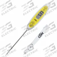 CDN Waterproof Thermometer: Food Safety, LCD, 7 1/4 in Overall Lg, NSF Certified (MPN DTTW572). Key specifications — Accuracy: ±0.3 ° F or ±0.17 ° C; Brand: CDN; Case Material: Plastic; Display Type: LCD; Features: 2-Way Mounting: Pocket Clip/Hook; Lens Material: LCD; NSF Certified: Yes; Thermometer Type: Waterproof Thin Tip Thermometer.