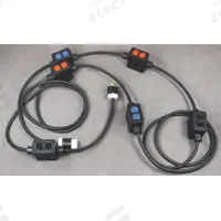 KH INDUSTRIES Power Stringer: 60 ft Lg, 6 Outlet Boxes, 12 Outlets, 10/5, L21-20P Plug, 120/208V AC (MPN PS6DD6-520-B10M-L2120F). Key specifications — attr1327077: No; attr1327082: L21-20P; attr1327092: -40° to 194°F; attr1327102: KH INDUSTRIES.