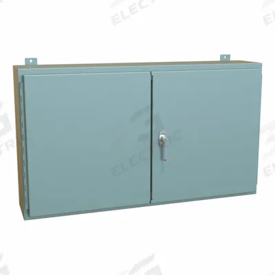 HAMMOND Electrical Enclosure: Steel, 24 in x 42 in x 8 in, NEMA 12, w/Panel, Solid Cover - Steel Dust-Tight Enclosures