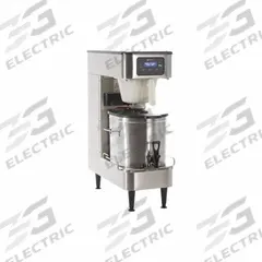 BUNN Tea Brewer: 3.5 gal Capacity, 0 Dispensers, 23 3/4 in Overall Dp, 29 3/8 in Overall Ht (MPN 52000.0101). Key specifications — attr440078: 120V; attr440077: Cold; attr440071: No; attr440054: Lift Handle Faucet; attr440063: Stainless Steel; attr440050: BUNN.