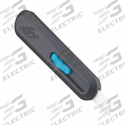 SLICE Utility Knife: 6 in Overall Lg, Ceramic Rounded Tip, Plain, Plastic, Black - Retracting Utility Knives