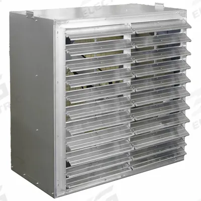 HESSAIRE Cabinet Exhaust fan with Shutter: Belt Drive, 36 in Blade, 1 hp - Cabinet Exhaust Fans