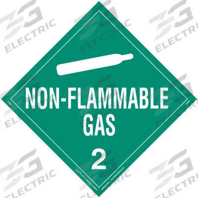 LABELMASTER Non-Flammable Gas Placard: Non-Flammable Gas, 10 3/4 in x 10 3/4 in, Vinyl - Class 2: Gases