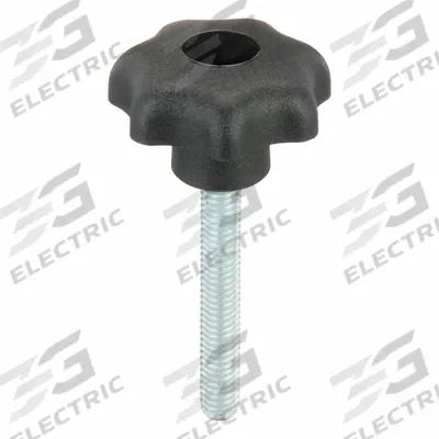 KIPP Hand Knob: 7 Point, Plastic w/ Steel Thread, M6 Thread, 40 mm Thread Lg - 7-Arm Knobs with Threaded Stud
