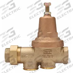 WILKINS Water Pressure Reducing Valve: FNPT, 3/4 in Pipe Size, Cast Bronze, 25 psi to 75 psi, NPT (MPN 34-625XLC). Key specifications — Brand: WILKINS; Union Type: Single Union; Low-Lead Compliance: Low-Lead Compliant.