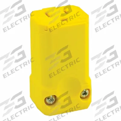 LEVITON Straight Blade Connector: 5-15R, 125V AC, 15 A, 2 Pole, 3 Wire, Yellow (MPN 5259-VY) - Hinged Connectors