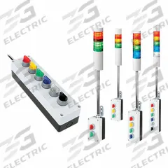 PATLITE Tower Light Assembly: 3 Tier, Sounder Tier Included, Amber/Green/Red, User Operated (MPN VSST-LR6-302LJBW-RYG). Key specifications — Manufacturer Part Number: VSST-LR6-302LJBW-RYG; Brand: PATLITE; Operating Voltage: 24V DC; Light Tier Color: Amber.