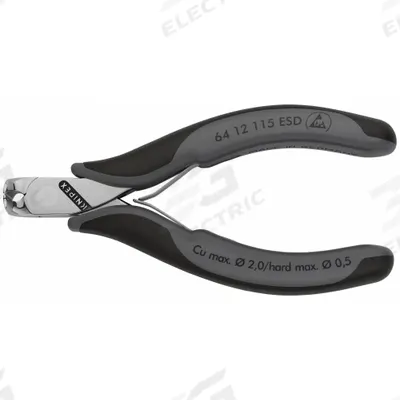 KNIPEX ESD End Cutting Nippers: 4 1/2 in Overall Lg, For 0.06 in Max Wire Thick - ESD-Safe Nippers