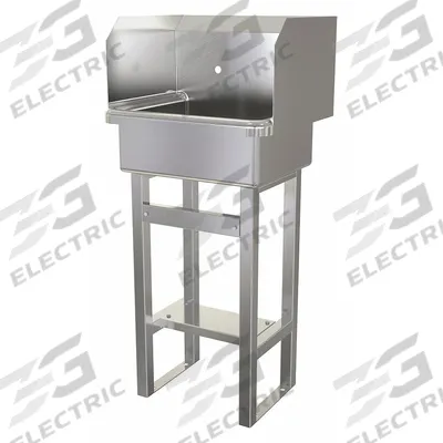 SANI-LAV Hand Sink: 43 1/2 in Overall Ht, 17 in Bowl Lg, 7 in Bowl Dp, 2 Faucet Holes - One-Station Freestanding Hand Sinks without Faucets