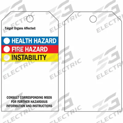 BRADY Tag: Polyester, Rectangle, 5 3/4 in Ht, 3 in Wd, 0.01 in Thick, (25) Nylon Ties - Safety